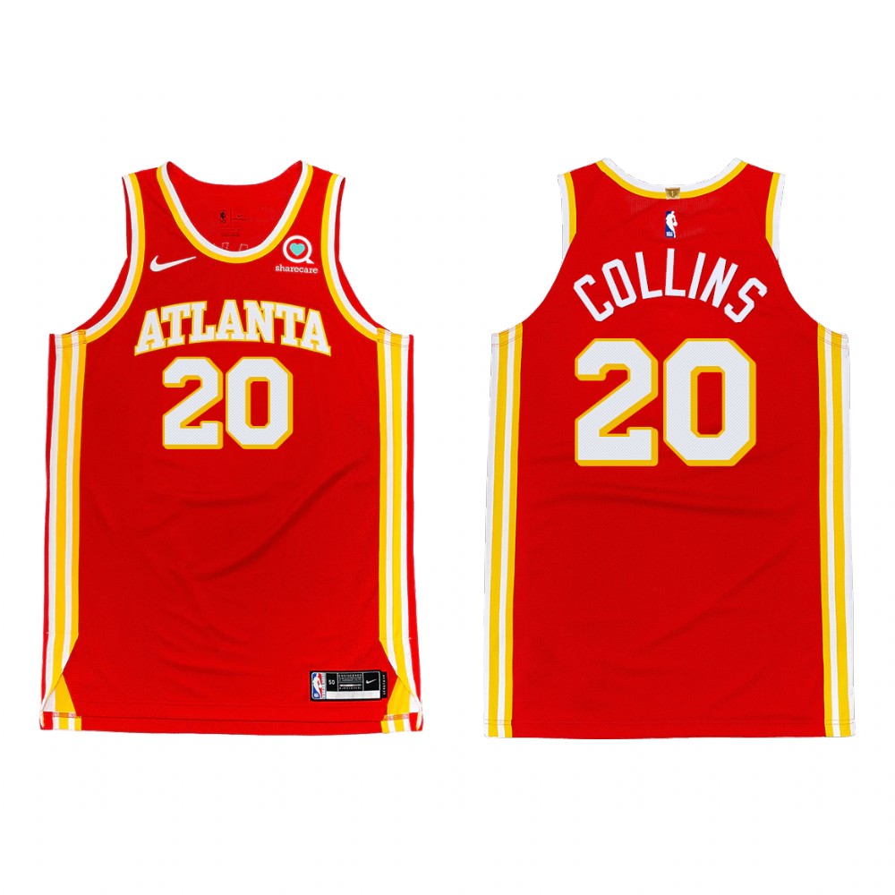 Men's Atlanta Hawks #20 John Collins 2020-21 Red Stitched Jersey